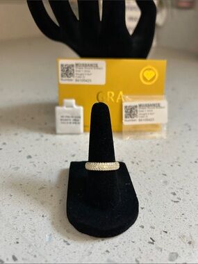 Moissanite Gold Pavé Eternity Band Ring Size 5.75